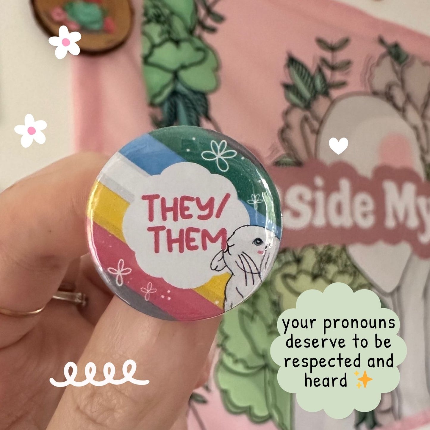 Bunny Pronoun Badges