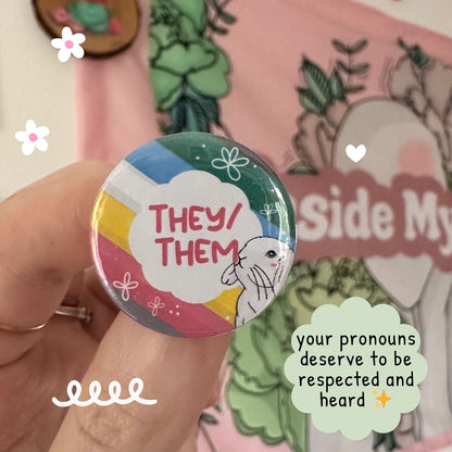Bunny Pronoun Badges
