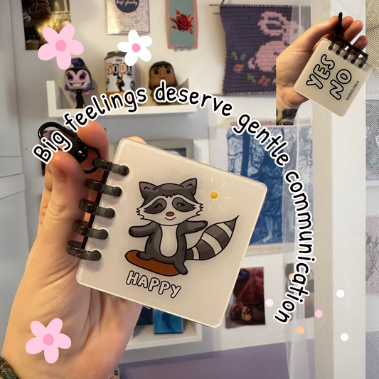Raccoon Emotion Keychain
