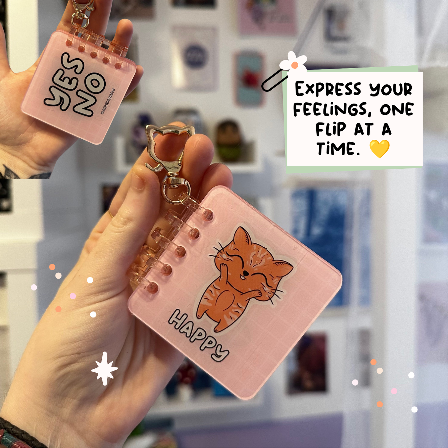 Cat Emotion Keychain