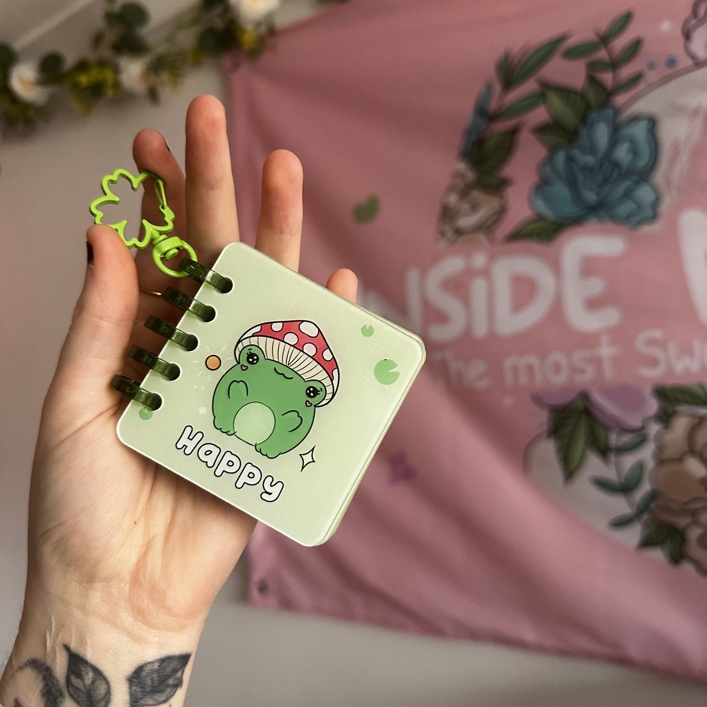 Mushroom Frog Emotion Keychain