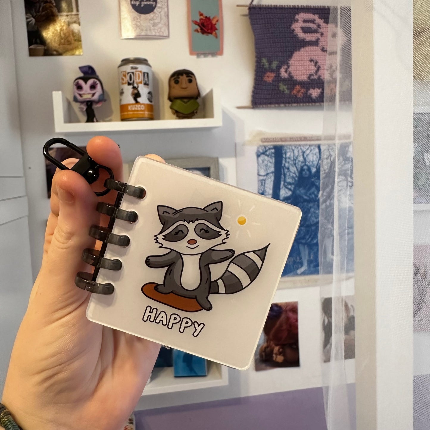 Raccoon Emotion Keychain