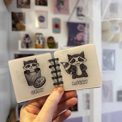 Raccoon Emotion Keychain