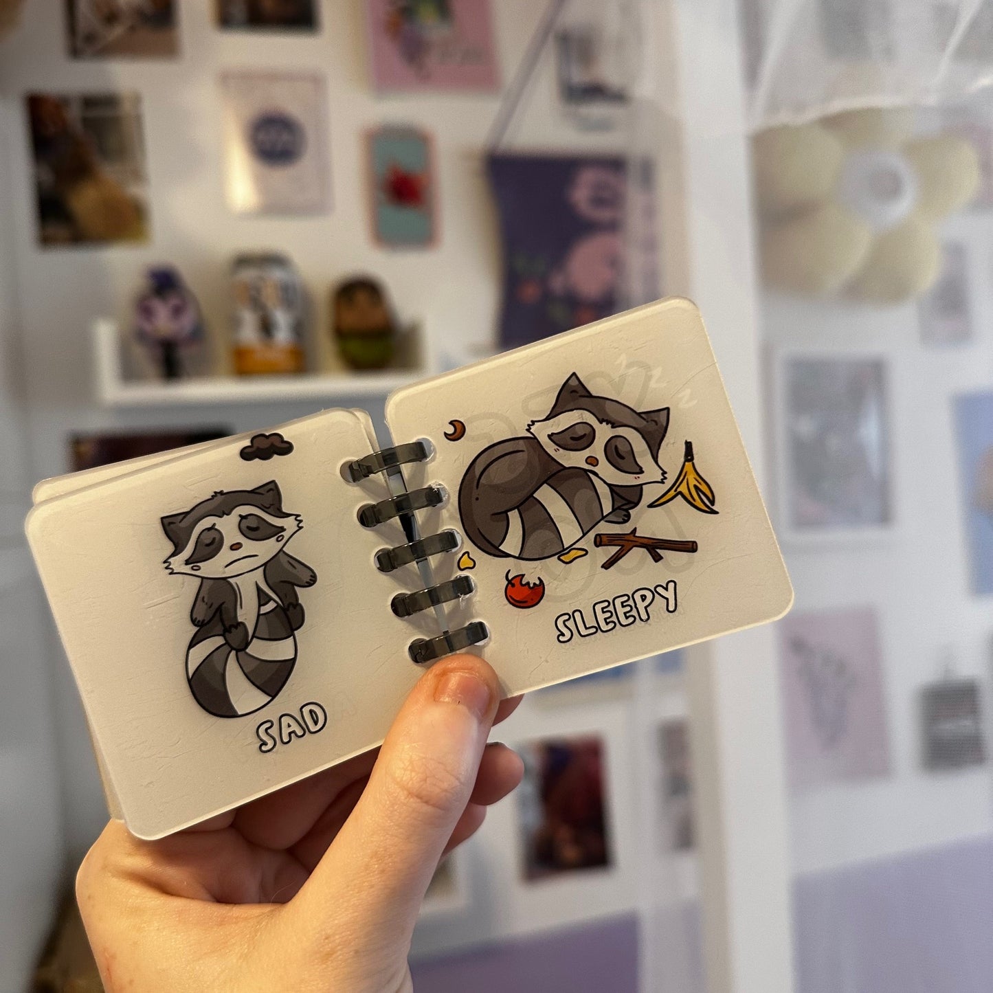 Raccoon Emotion Keychain