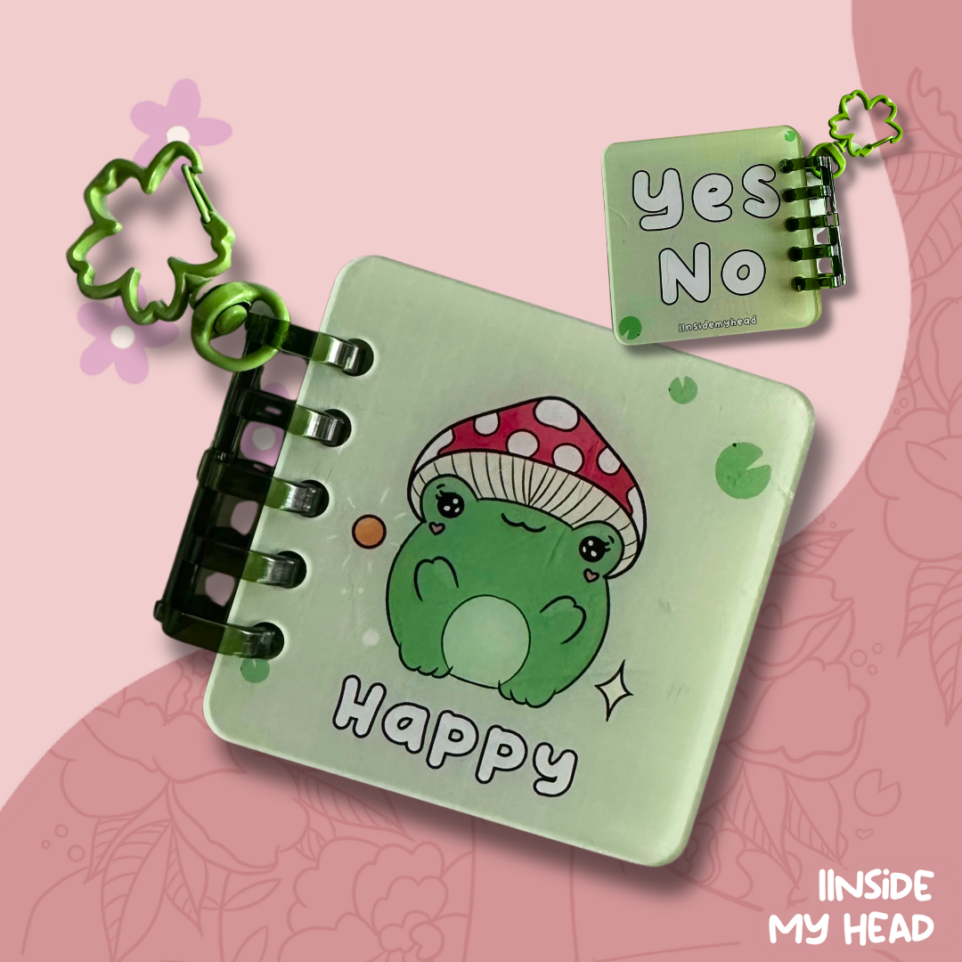 Mushroom Frog Emotion Keychain